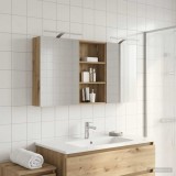 vidaXL Set dulap baie cu raft 3 pcs 140 x 14,5 x 70 cm Lemn compozit 3403791