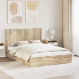 vidaXL Cadru de pat cu depozitare și tăblie Stejar Sonoma 150 x 200 cm 3414015