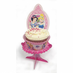 Suport cu Printese Disney pentru briose sau prajituri, Amscan 996488, Set 4 buc foto