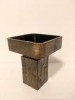 * Suport de lumanare, de bronz masiv, design modern, 10cm inaltime, 8x8cm