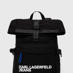 Karl Lagerfeld Jeans rucsac culoarea negru, mare, cu imprimeu