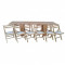 Set masa plianta 12 persoane, Pal Melaminat, insertii lemn masiv, 274x75x78 cm si 6 scaune pliante, tapiterie piele ecologica, fag