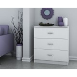 Comoda 3 Sertare Ro, 72x40x79 cm, Alb
