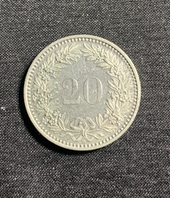 Moneda 20 rappen 1986 Elvetia foto