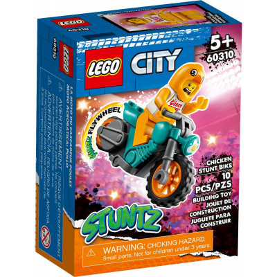 Lego city motocicleta de cascadorii cu gaina 60310 foto