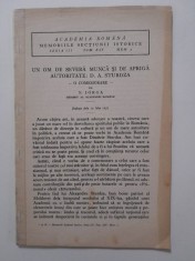 1933, Iorga despre D.A. Sturza, extras Academia Romana, comemorare, istorie
