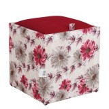 TABURET BOX - STOFA FLORAL - CORP ROSU CK25/CAPAC ROSU K4