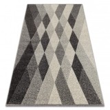 Covor Feel 5674/16811 Caro gri si antracit si crem, 80x150 cm