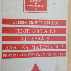 Teste grila de algebra si analiza matematica pentru admiterea in facultate- Gheorghe-Adalbert Schneider