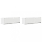 Cumpara ieftin Dulapuri TV 2 buc Alb 80x31x25,5 cm Lemn prelucrat