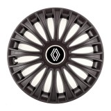 Set 4 capace roti pentru Renault Nou, model Dino Black, R14