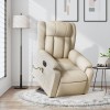 VidaXL Fotoliu electric de masaj rabatabil cu ridicare, crem, textil