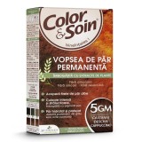 Vopsea de par fara amoniac, fara silicon, 5GM, castaniu deschis cappuccino, Color&amp;Soin