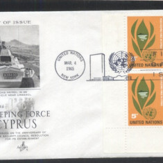 UN New York 1965 Cyprus Mi.150 x 4 FDC UN.158
