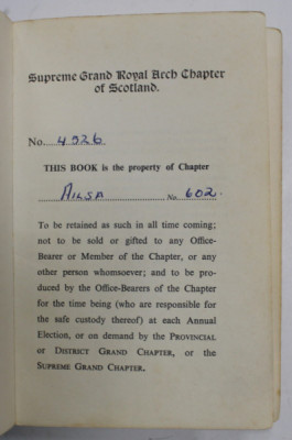 SUPREME GRAND ROYAL ARCH CHAPTER OF SCOTLAND , PUBLICATIE MASONICA , ANII &amp;#039;60 foto