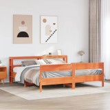 VidaXL Cadru de pat fără saltea, maro ceruit 200x200 cm lemn masiv pin