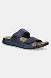 Ecco papuci din nubuc Cozmo 2-Strap barbati, culoarea albastru marin, 500904-02038