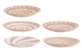 Cumpara ieftin Set 5 tavi decorative iarba mare hartie natur alb Islas &Oslash;50 cm