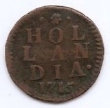 Olanda Duit 1715 - Cupru 21 mm, KM-80