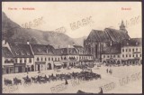 4483 - BRASOV, Market, Black Church, Romania - old postcard - used - 1916