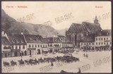 4483 - BRASOV, Market, Black Church, Romania - old postcard - used - 1916, Circulata, Printata