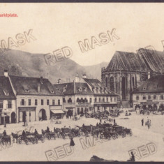 4483 - BRASOV, Market, Black Church, Romania - old postcard - used - 1916