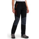 Pantaloni de drumeție pentru femei, impermeabili, căptușiți cu fleece, pentru drumeții de iarnă &ndash; Negru M