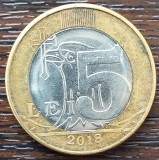 (M2043) MONEDA MOLDOVA - 5 LEI 2018, BIMETALICA