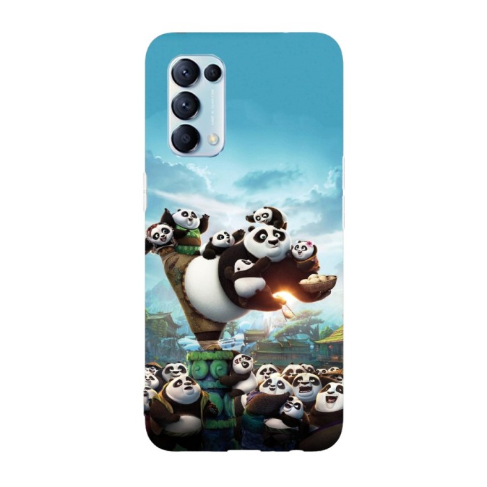 Husa compatibila cu Oppo A74 5G, Viceversa, model Kung fu baby pandas, Silicon, TPU