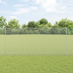 St&acirc;lpi de Gard vidaXL 22 buc U-Channel 140 cm Oțel Galvanizat, Gard Hexagonal vidaXL 1,4x50 m Oțel Galvanizat
