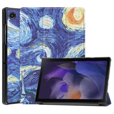 Husa tableta compatibila samsung galaxy tab a8 10.5 2021, foldpro cu microfibra, auto sleep/wake, starry night foto