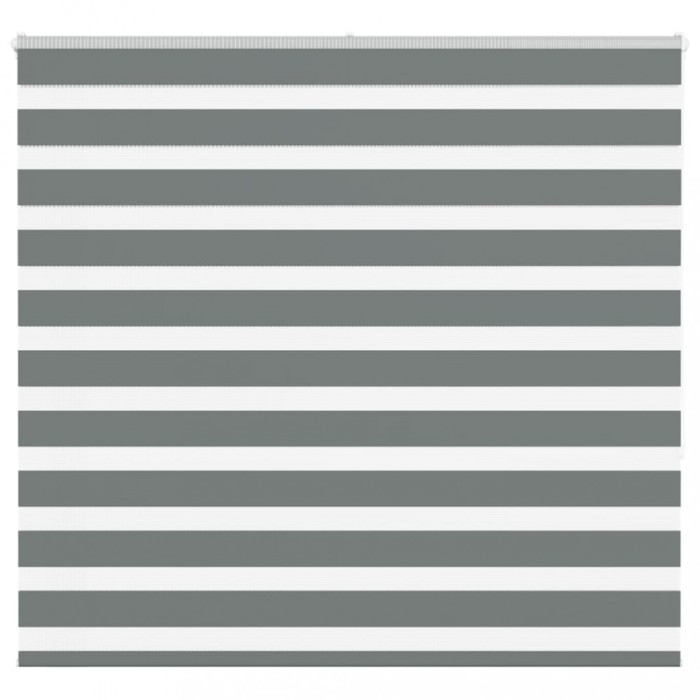 Jaluzea tip zebra gri &icirc;nchis lățime țesătură 155,9 cm poliester
