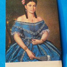 Carte Postala veche - Portret - Fata in rochie albastra