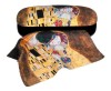 Etui Ochelari Klimt Sarutul Fridolin, Textil, Protectie Interior, 16cm, Negru/Maro