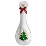 Suport lingura ceramica multicolora in cutie cadou Craciun cm 8,5 x 24 H