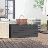 Lada Depozitare Gradina vidaXL, Lemn Masiv Pin, Gri, 101x50.5x46.5 cm, Cutie Terasa Exterior, Spatiu Amplu