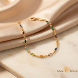 Cumpara ieftin Bratara Curcubeu Regal , Bratara dama placata cu 3 straturi de aur 18K Brazilia, cu stanta, 17 cm