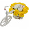 Aranjament floral trandafiri &quot;Bicicleta cu flori zambarete&quot;, flori de sapun, galben cu alb, Dalimag, 30x17x15 cm