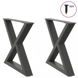VidaXL Picioare pentru măsuță de cafea, 2 buc., antracit, 60x(42-43,3) cm, oțel