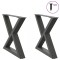vidaXL Picioare pentru măsuță de cafea, 2 buc., antracit, 60x(42-43,3) cm, oțel 4012710