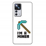 Husa compatibila cu Xiaomi 12T, 12T Pro Silicon Gel Tpu Model Minecraft Miner