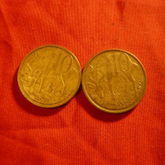 2 Monede 10C 1969 Ethiopia bronz ,cal.F.Buna