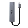 Hub Lindy USB3.2 Gigabit Ethernet, gri