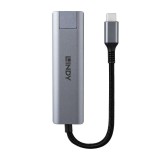 Hub Lindy USB3.2 Gigabit Ethernet, gri