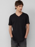 s.Oliver Tricou barbati cu decolteu in V, Regular fit, din bumbac, Negru, XL