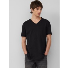 s.Oliver Tricou barbati cu decolteu in V, Regular fit, din bumbac, Negru, XL