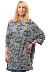 Rochie pentru colanti gri oversize din bumbac foto