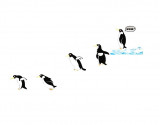Cumpara ieftin Sticker decorativ, Pinguini, 130 cm, 794STK