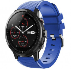 Curea ceas Smartwatch Samsung Galaxy Watch 46mm, Samsung Watch Gear S3, iUni 22 mm Silicon Blue foto