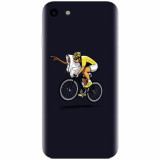 Husa silicon pentru Apple Iphone 6 Plus, ET Riding Bike Funny Illustration